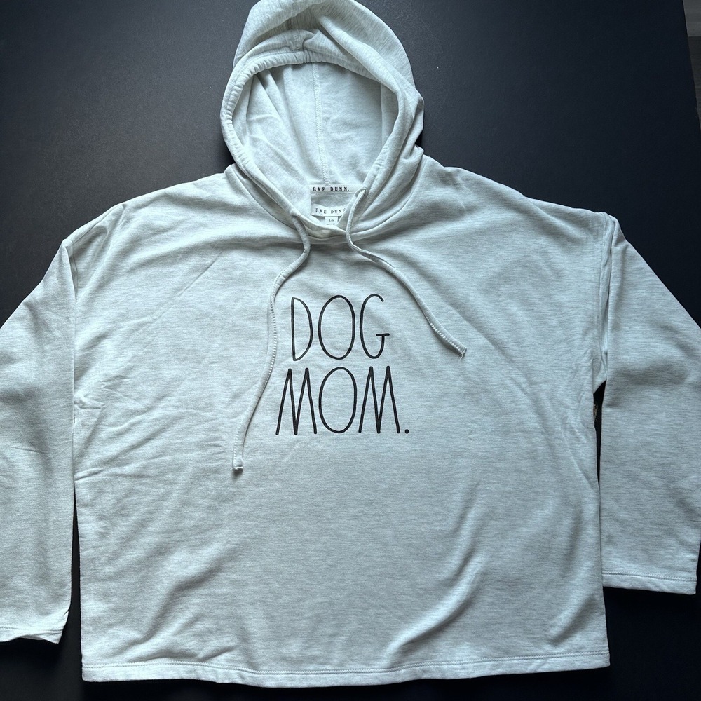 Rae Dunn "DOG MOM" Pullover LONG SLEEVE SHIRT in Gray WOMEN Size L